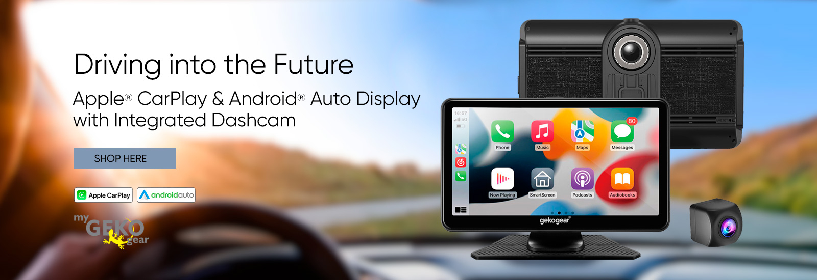 Apple CarPlay and Android Auto display