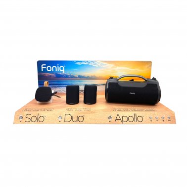 Foniq Active display for Foniq BT Speakers, comes with Apollo, Duo, and Solo