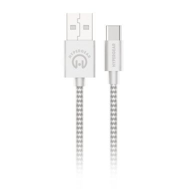 HyperGear 6 ft. 180cm USB-A to USB-C Braided Charge and Sync Cable - White