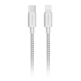 HyperGear 6 ft. 180cm USB-C to Lightning Braided Charge and Sync Cable - White