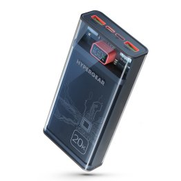 HyperGear 20000mAh Transparent 20W Single Port USB-C and 18W Dual Port USB-A Portable Power Bank