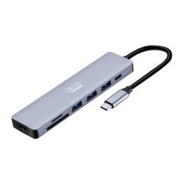 Adesso 7 in 1 Docking Station, USB-C to HDMI, PD, 3 USB-A, Micro SD-SD Card reader