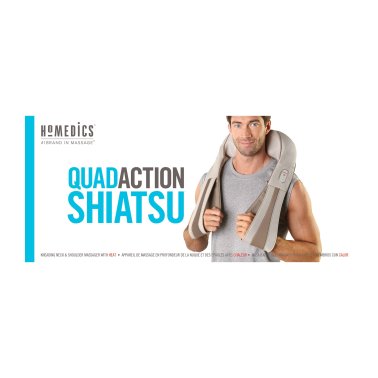 Quad Action Shiatsu Kneading Neck & Shoulder Massager With Heat