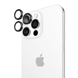 iPhone 16 Pro Max/16 Pro Case-Mate Aluminum Ring Glass Lens Protector - Black